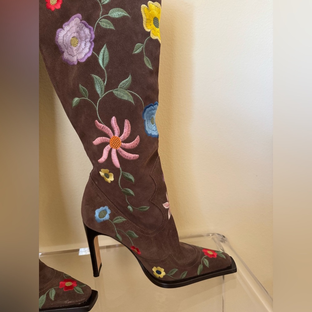 Total x Guizio Eternal Meadows Boots Floral Suede Brown 38 - Picture 10 of 15